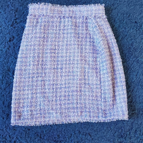 Ann Taylor blue and White Tweed Skirt Size 0P - Picture 1 of 5